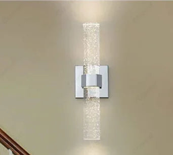 LED Wrought Iron Crystal Lamp Perfecsy vertical crystal tube on bracket minimalist lighting on Tampa Home & Garden Store