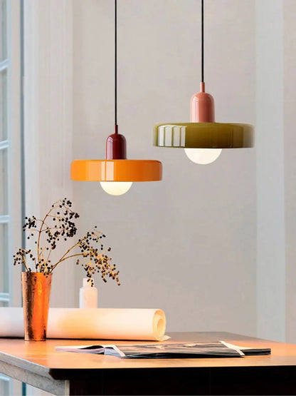 Nordic Bauhaus Glass Chandelier – Retro Dining Room Pendant Light for Living Room