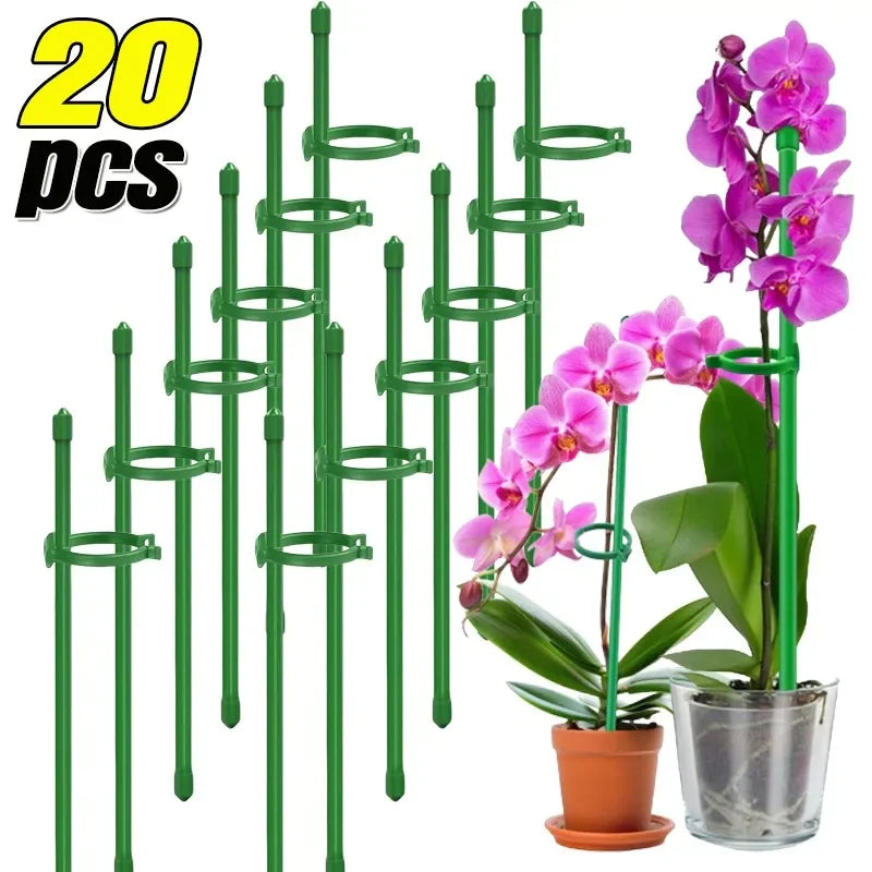 Green Adjustable Plant Support Rods and Clips