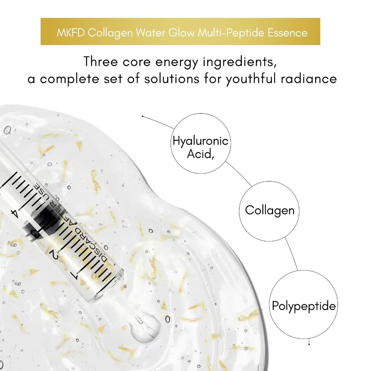 Silcy Skin Korean Collagen Silk Peptide Hydrating Ampoule Serum with syringe on gel, on Tampa Home & Garden Store
