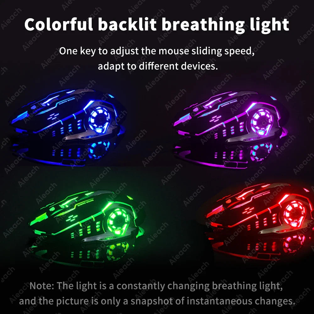 Wireless Bluetooth gaming mouse with RGB backlight; ergonomic, rechargeable USB/2.4G receiver on Tampa Home & Garden Store