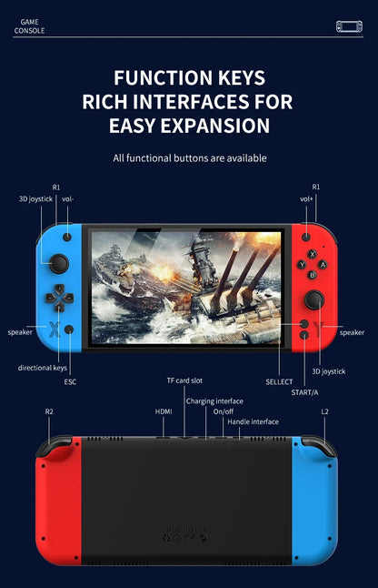 G90 handheld console with 7-inch display blue left Joy-Con red right Joy-Con 64GB on Tampa Home & Garden Store