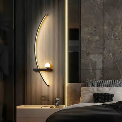 2pcs Modern Adjustable LED Wall Sconce 31.5" Arched Bedside Lamp 3000K Warm Glow