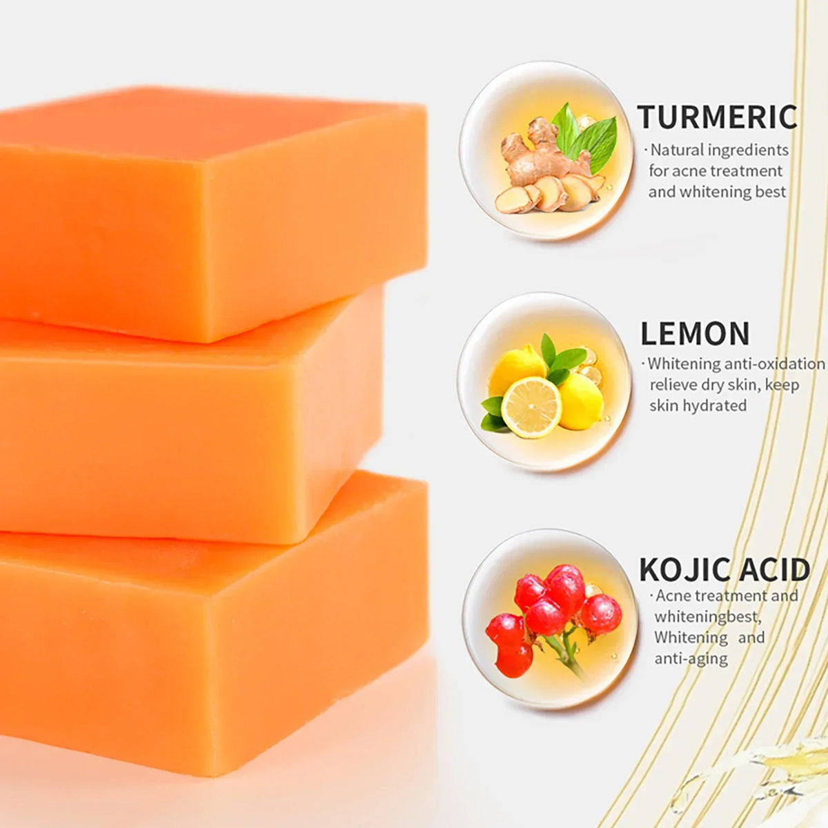 Soap UpTrend Deals Turmeric Soap Bar for Face and Body with Kojic Acid, bright orange bars on Tampa Home & Garden Store