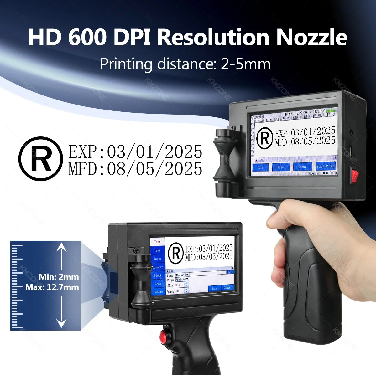 Portable handheld inkjet printer TIJ coding machine with touch screen black, UpTrend Deals on Tampa Home & Garden Store
