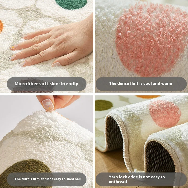 VIKAMA cream-style faux cashmere carpet by Perfecsy; plush microfiber with cream base and dots on Tampa Home & Garden Store