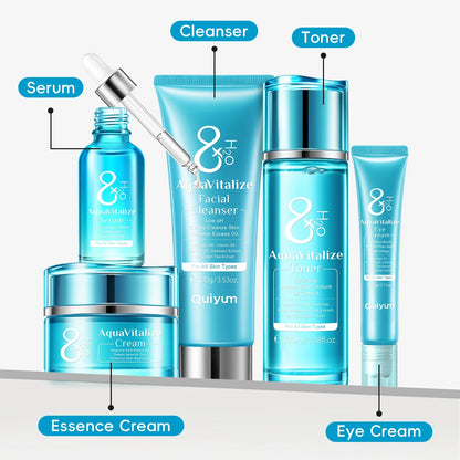 QUIYUM AquaVitalize 5pc skincare set in blue by Silcy Skin on Tampa Home & Garden Store