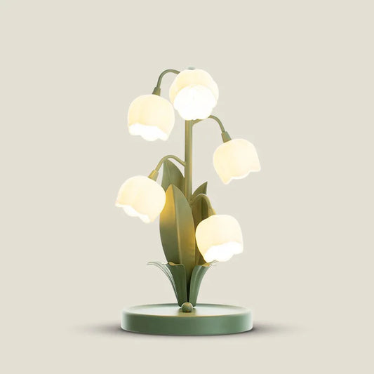 Vintage Floral Table Lamp 5 Lily Nightstand Lamp G4 LED 3 Colors Bedroom Decor - Tampa Home & Garden Store