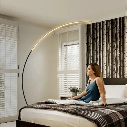 DecorBites LED Art Floor Lamp arc black stand with RGB dimmable light and remote for bedroom on Tampa Home & Garden Store