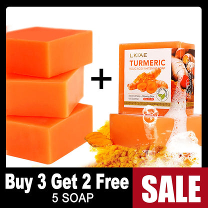 Turmeric Soap Bar LKIAE with KOJIC Whitening Box; orange bars, Silcy Skin 200g on Tampa Home & Garden Store