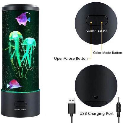 Perfecsy jellyfish lamp color-changing LED aquarium night light with USB charging remote on Tampa Home & Garden Store