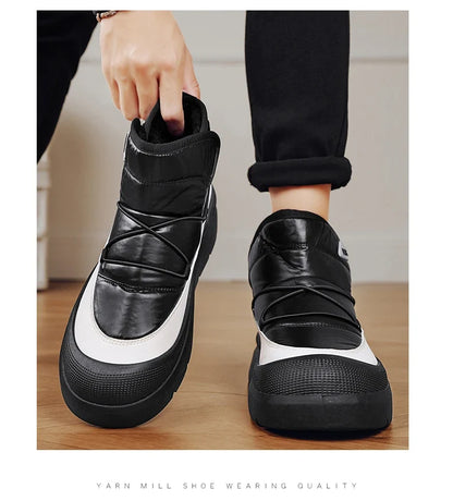 Mens Winter Ankle Boots UpTrend Deals, black leather with white accents, outdoor footwear on Tampa Home & Garden Store