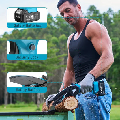 Seesii 6 Inch Cordless Chainsaw and Pruning Saw
