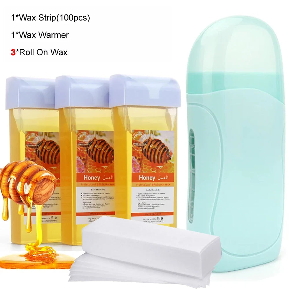 Roll On Waxing Kit with honey wax cartridges, wax strips and 3-in-1 wax warmer by Silcy Skin on Tampa Home & Garden Store