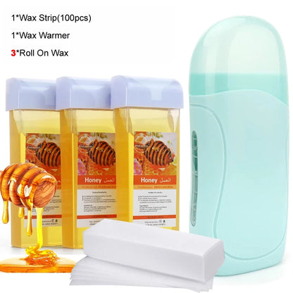 Roll On Waxing Kit with honey wax cartridges, wax strips and 3-in-1 wax warmer by Silcy Skin on Tampa Home & Garden Store