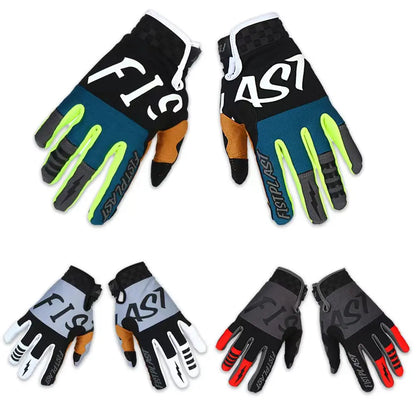 Six-color windproof anti-slip touchscreen motorcycle gloves by BikerZoneZ with neon lime accents on Tampa Home & Garden Store