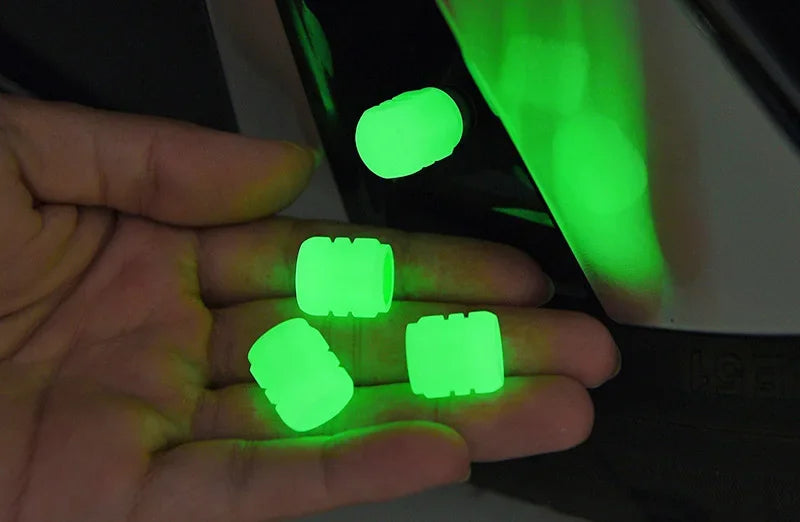 Luminous valve stem caps dustproof glow-green, 4 pcs, BikerZoneZ on Tampa Home & Garden Store