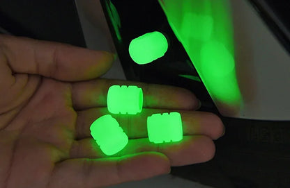 Luminous valve stem caps dustproof glow-green, 4 pcs, BikerZoneZ on Tampa Home & Garden Store