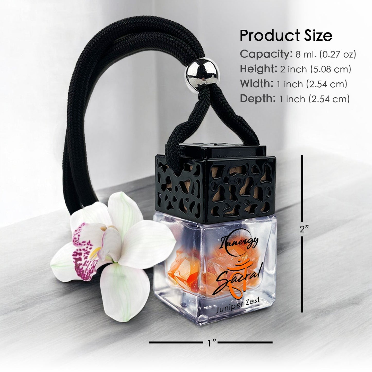 Sacral Chakra Crystal-Enhanced Oil Diffuser, Car Air Freshener, 8ml - Tampa Home & Garden Store