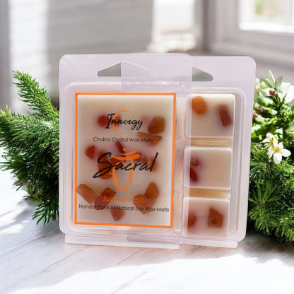 Sacral Chakra Crystal-Enhanced Premium Coconut-Soy Wax Melts - Tampa Home & Garden Store