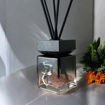 Sacral Chakra Crystal-Enhanced Reed Oil Diffuser, Juniper Zest Scent, 3oz/100ml - Tampa Home & Garden Store