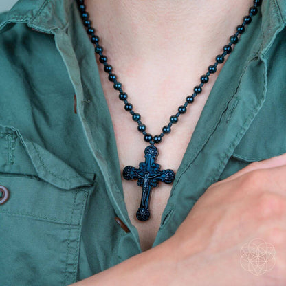 Sacred Armor: Black Obsidian Cross of Faith & Protection - Tampa Home & Garden Store
