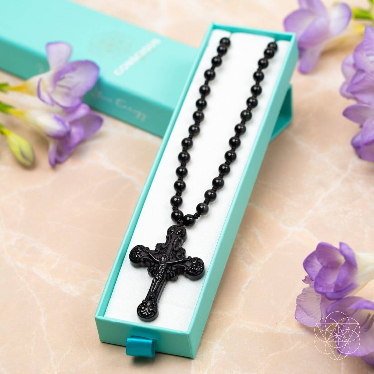 Sacred Armor: Black Obsidian Cross of Faith & Protection - Tampa Home & Garden Store