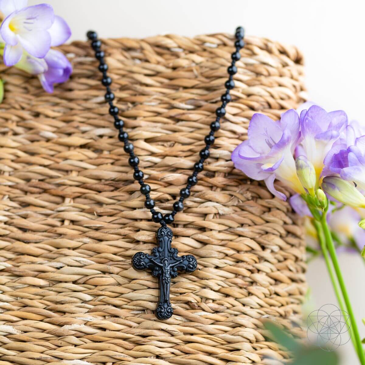 Sacred Armor: Black Obsidian Cross of Faith & Protection - Tampa Home & Garden Store