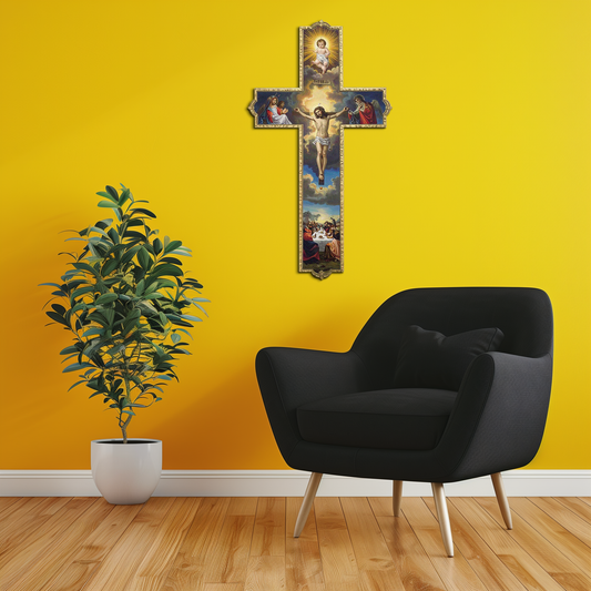 Sacred Cross Metal Wall Art – Christian UV Printed Religious Decor-KAFUVM011 - Tampa Home & Garden Store