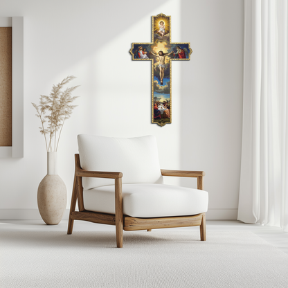 Sacred Cross Metal Wall Art – Christian UV Printed Religious Decor-KAFUVM011 - Tampa Home & Garden Store