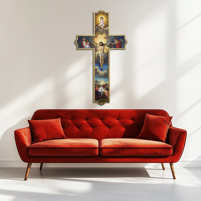 Sacred Cross Metal Wall Art – Christian UV Printed Religious Decor-KAFUVM011 - Tampa Home & Garden Store