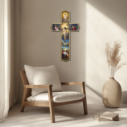 Sacred Cross Metal Wall Art – Christian UV Printed Religious Decor-KAFUVM011 - Tampa Home & Garden Store
