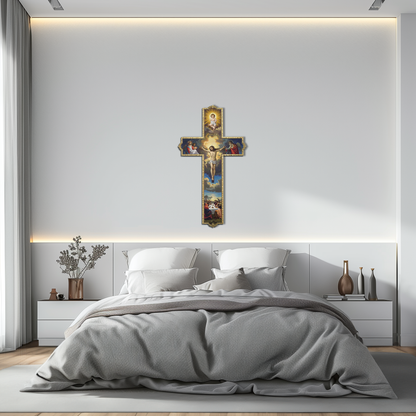 Sacred Cross Metal Wall Art – Christian UV Printed Religious Decor-KAFUVM011 - Tampa Home & Garden Store
