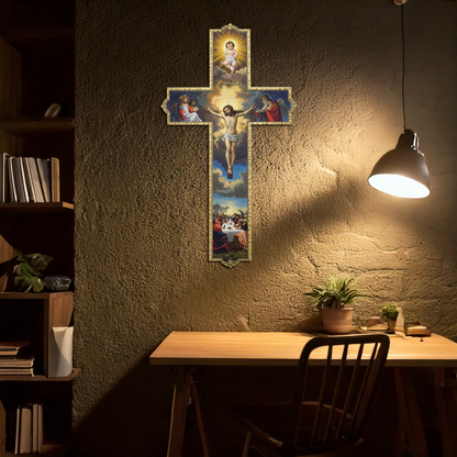 Sacred Cross Metal Wall Art – Christian UV Printed Religious Decor-KAFUVM011 - Tampa Home & Garden Store