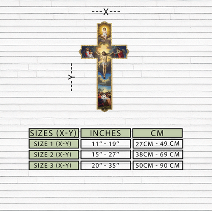 Sacred Cross Metal Wall Art – Christian UV Printed Religious Decor-KAFUVM011 - Tampa Home & Garden Store