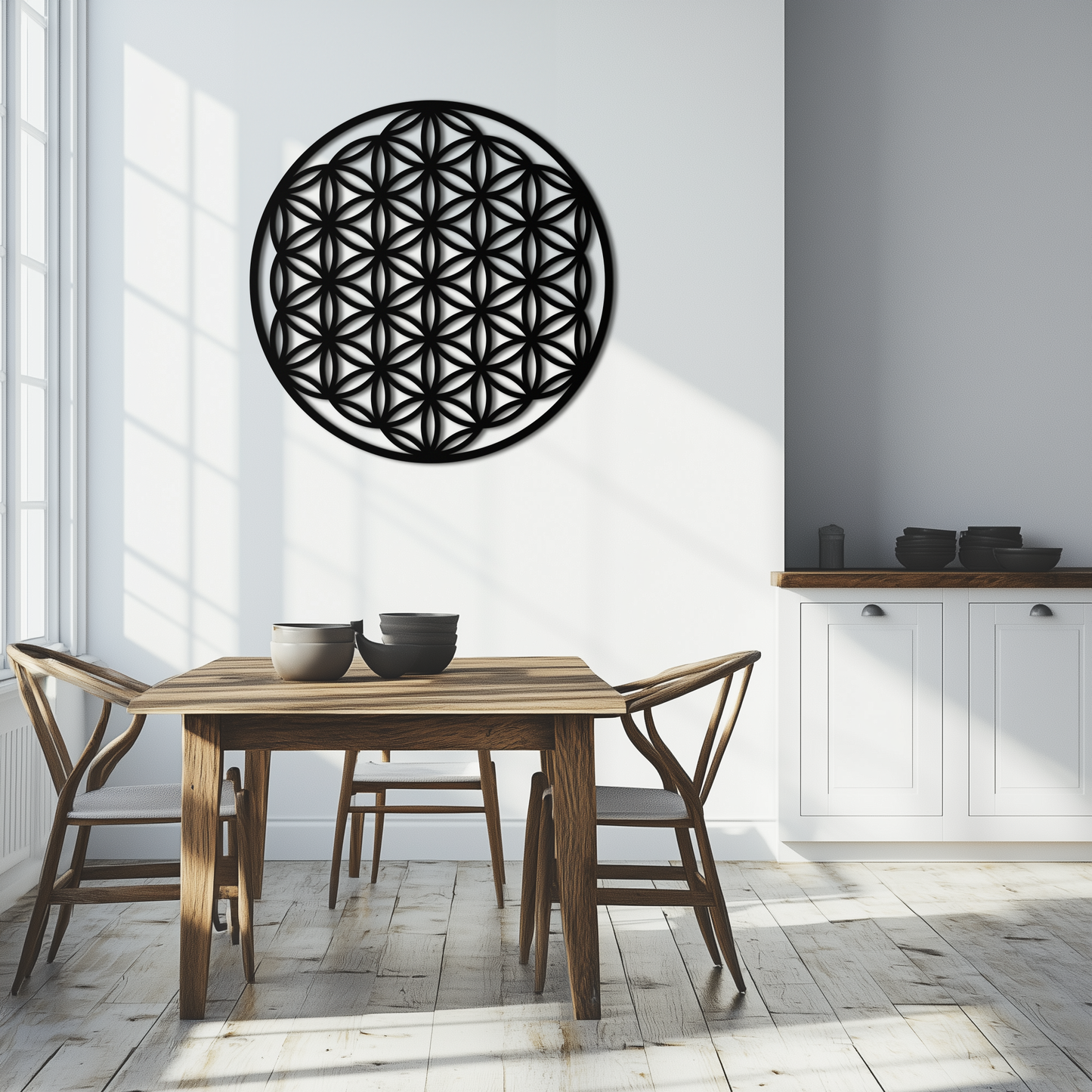 Sacred Geometry Metal Wall Art - Flower of Life Design - KAF158 - Tampa Home & Garden Store