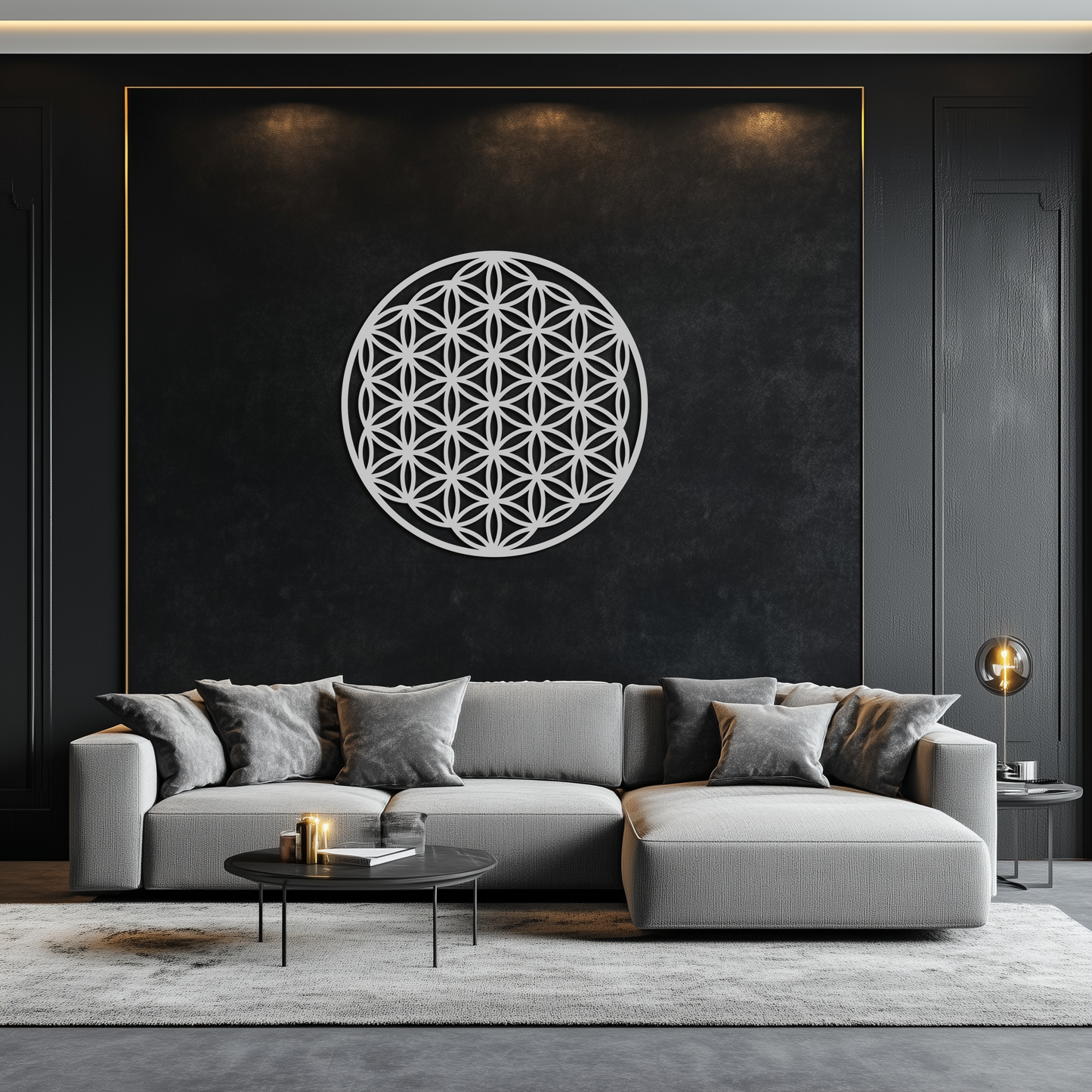 Sacred Geometry Metal Wall Art - Flower of Life Design - KAF158 - Tampa Home & Garden Store