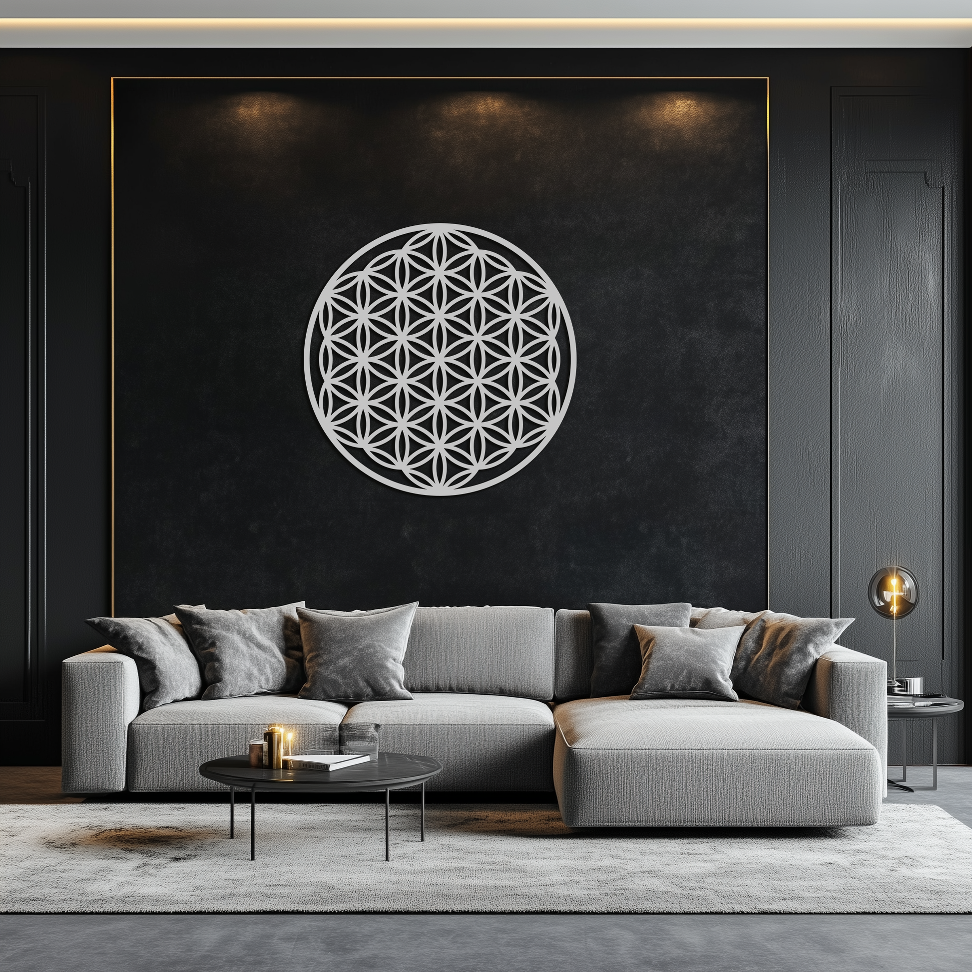 Sacred Geometry Metal Wall Art - Flower of Life Design - KAF158 - Tampa Home & Garden Store