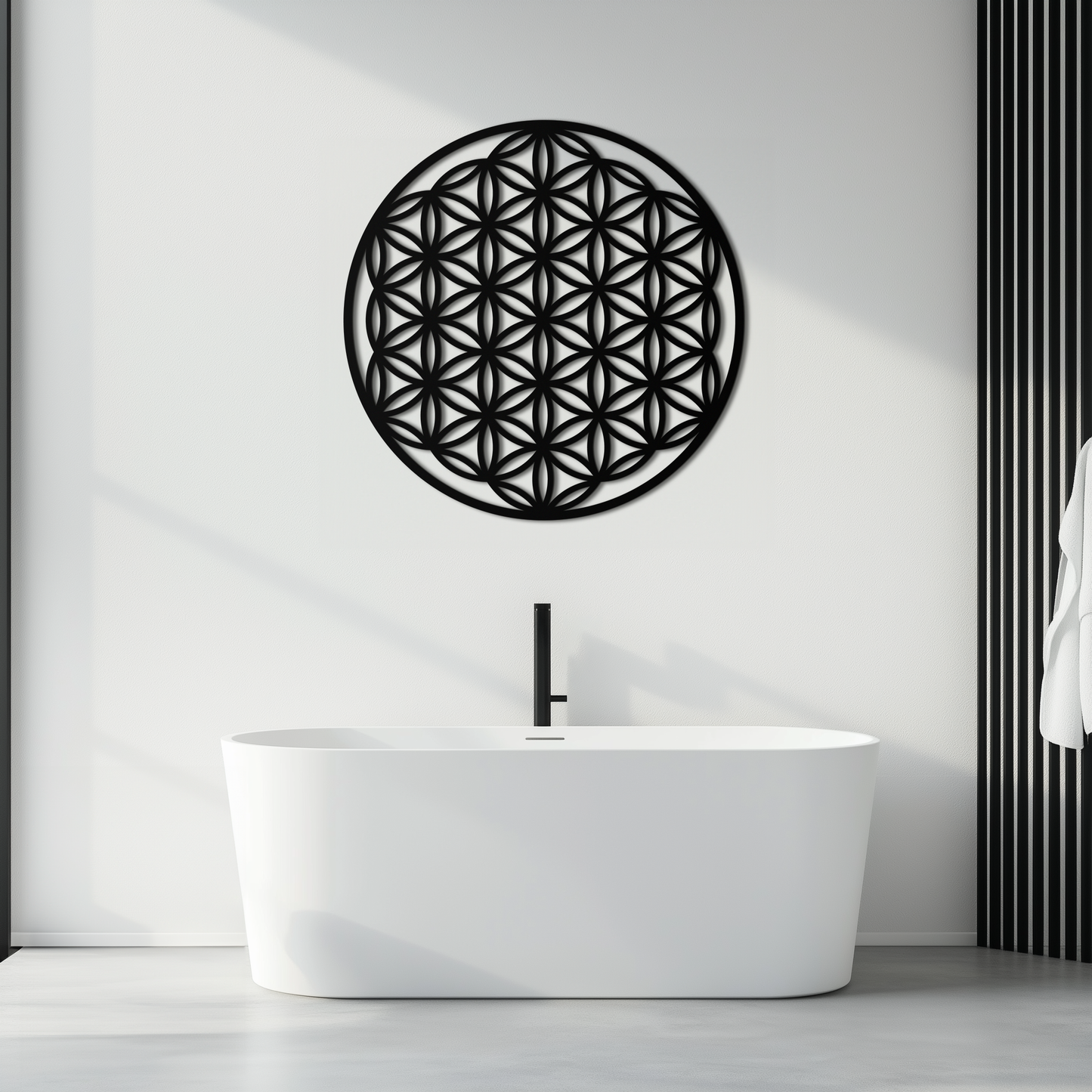 Sacred Geometry Metal Wall Art - Flower of Life Design - KAF158 - Tampa Home & Garden Store