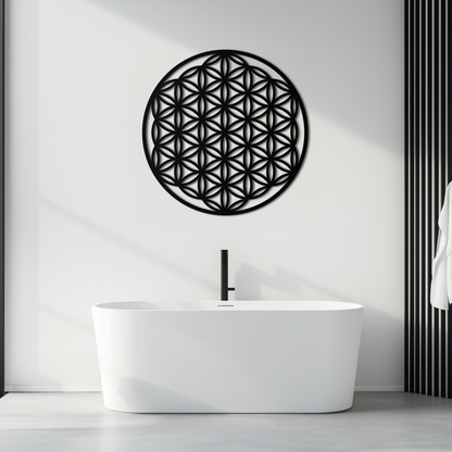 Sacred Geometry Metal Wall Art - Flower of Life Design - KAF158 - Tampa Home & Garden Store