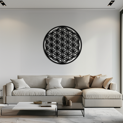 Sacred Geometry Metal Wall Art - Flower of Life Design - KAF158 - Tampa Home & Garden Store