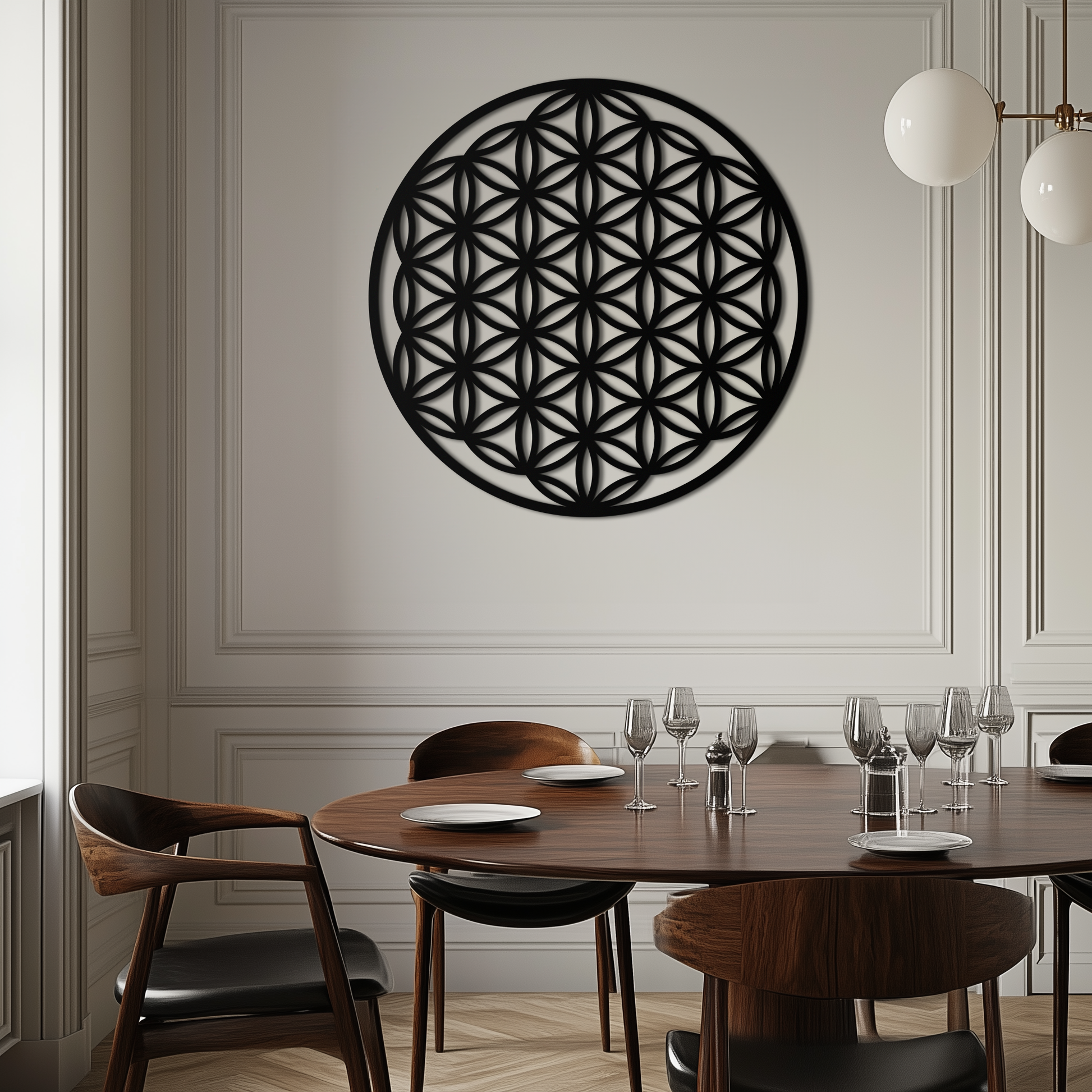 Sacred Geometry Metal Wall Art - Flower of Life Design - KAF158 - Tampa Home & Garden Store