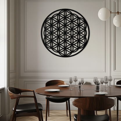Sacred Geometry Metal Wall Art - Flower of Life Design - KAF158 - Tampa Home & Garden Store