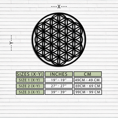 Sacred Geometry Metal Wall Art - Flower of Life Design - KAF158 - Tampa Home & Garden Store