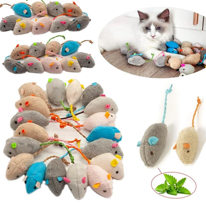 FLIPSTYLEZLLC catnip-filled plush mouse toys set, rattle mice in colors for cats, 200pcs on Tampa Home & Garden Store