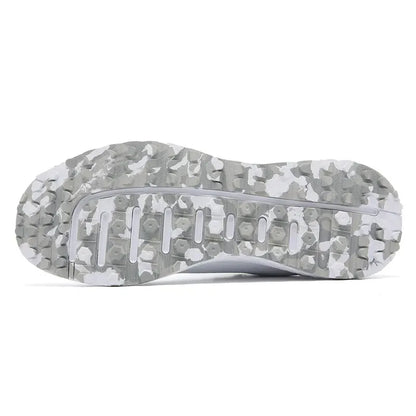 EstaliosFit golf shoes outsole with gray/white camo tread and multi-directional lugs on Tampa Home & Garden Store
