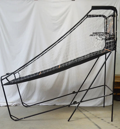 Electric Foldable Single Hoop Basketball Arcade Shooting Game Machine with black steel frame on Tampa Home & Garden Store