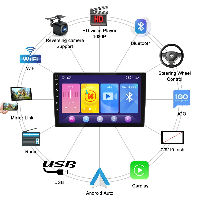 UpTrend Deals Car Touch Screen Head Unit with wireless CarPlay & Android Auto, 7/9/10in on Tampa Home & Garden Store