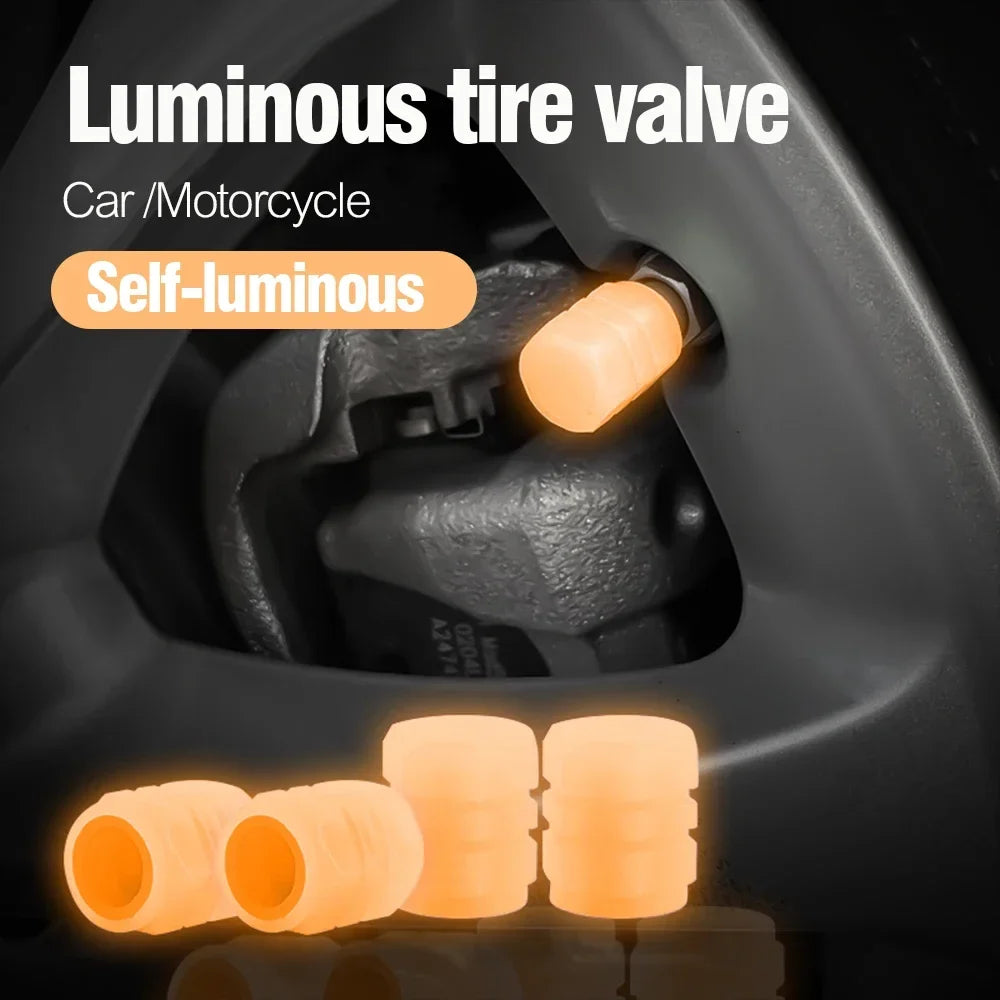 Luminous valve stem caps for car/motorcycle, self-luminous orange by BikerZoneZ (5) valvecaps on Tampa Home & Garden Store