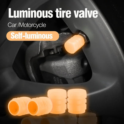 Luminous valve stem caps for car/motorcycle, self-luminous orange by BikerZoneZ (5) valvecaps on Tampa Home & Garden Store